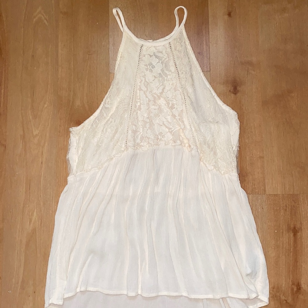 Cream floral halter top